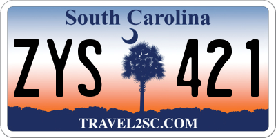 SC license plate ZYS421