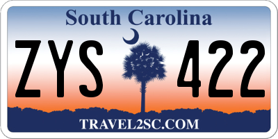 SC license plate ZYS422