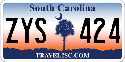 SC license plate ZYS424