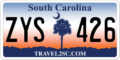 SC license plate ZYS426