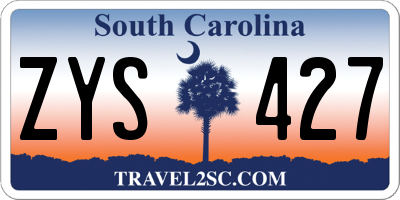 SC license plate ZYS427