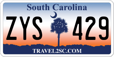 SC license plate ZYS429