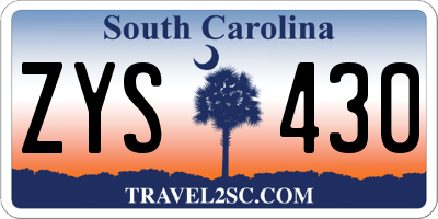 SC license plate ZYS430