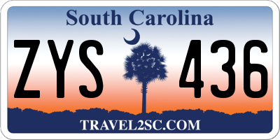 SC license plate ZYS436