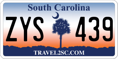 SC license plate ZYS439