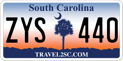 SC license plate ZYS440