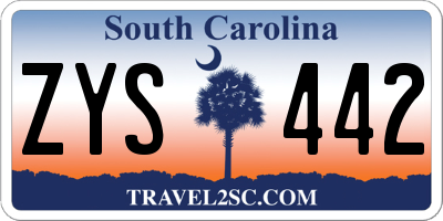 SC license plate ZYS442