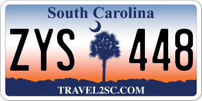 SC license plate ZYS448