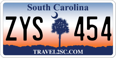 SC license plate ZYS454