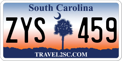 SC license plate ZYS459
