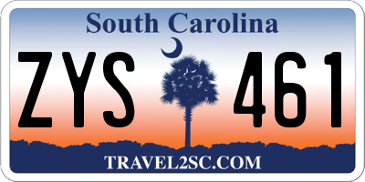 SC license plate ZYS461