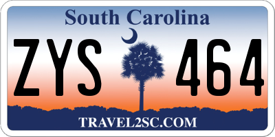 SC license plate ZYS464