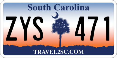 SC license plate ZYS471