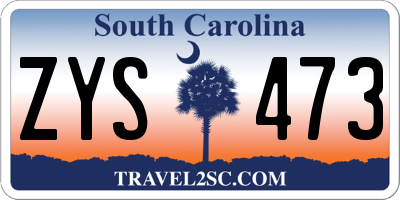 SC license plate ZYS473