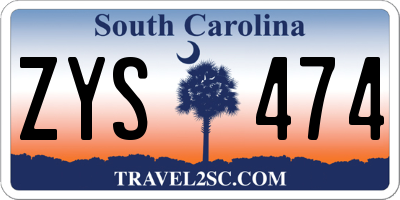 SC license plate ZYS474