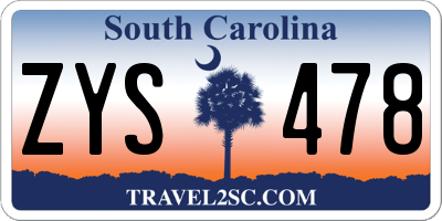 SC license plate ZYS478