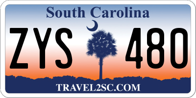 SC license plate ZYS480