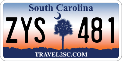 SC license plate ZYS481