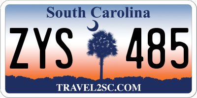SC license plate ZYS485