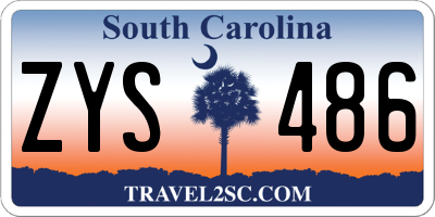 SC license plate ZYS486