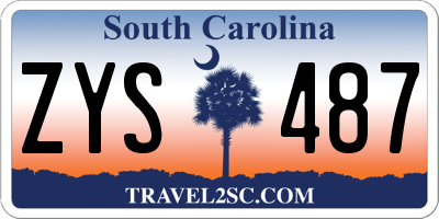 SC license plate ZYS487