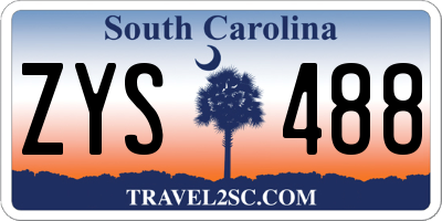 SC license plate ZYS488