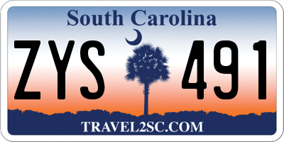 SC license plate ZYS491