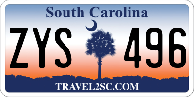 SC license plate ZYS496