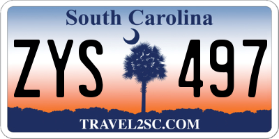 SC license plate ZYS497