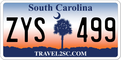 SC license plate ZYS499