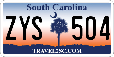 SC license plate ZYS504