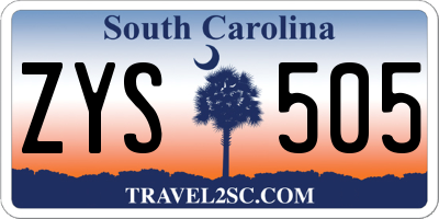 SC license plate ZYS505