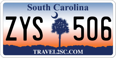 SC license plate ZYS506