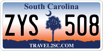 SC license plate ZYS508