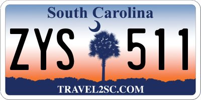 SC license plate ZYS511
