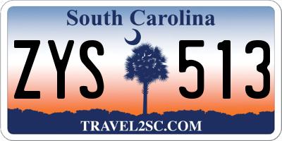 SC license plate ZYS513