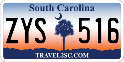 SC license plate ZYS516