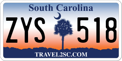 SC license plate ZYS518
