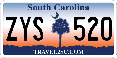 SC license plate ZYS520