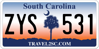 SC license plate ZYS531