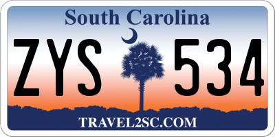 SC license plate ZYS534