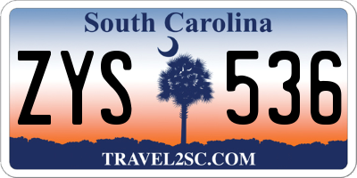 SC license plate ZYS536