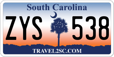 SC license plate ZYS538