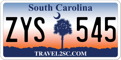 SC license plate ZYS545