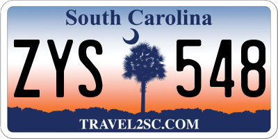 SC license plate ZYS548