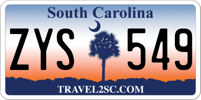 SC license plate ZYS549
