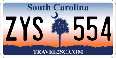 SC license plate ZYS554