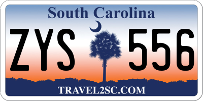 SC license plate ZYS556