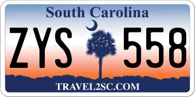 SC license plate ZYS558
