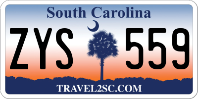 SC license plate ZYS559